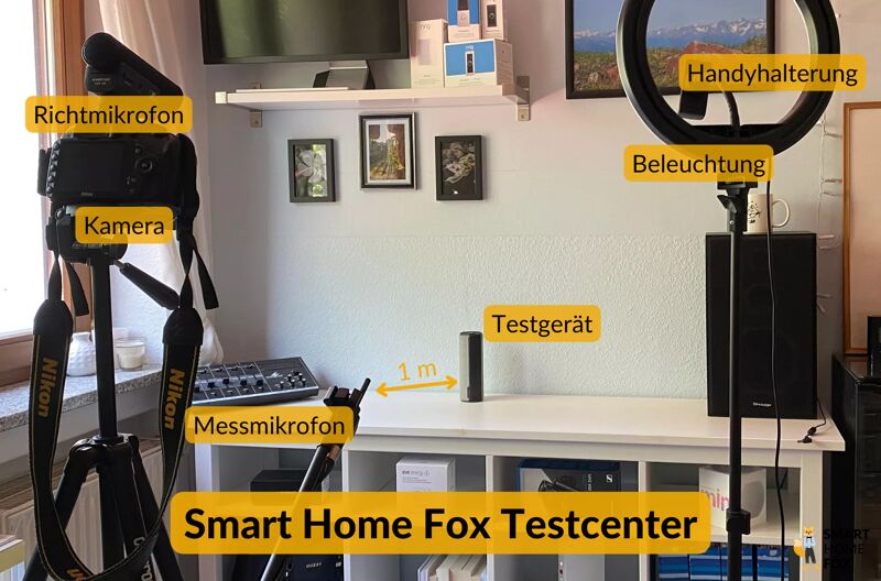 Foto des Testcenters mit Beschriftung